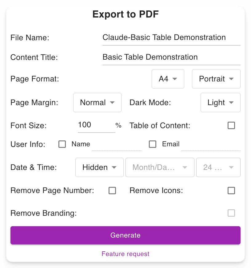 AI Grok Exporter feature: customizable download file settings